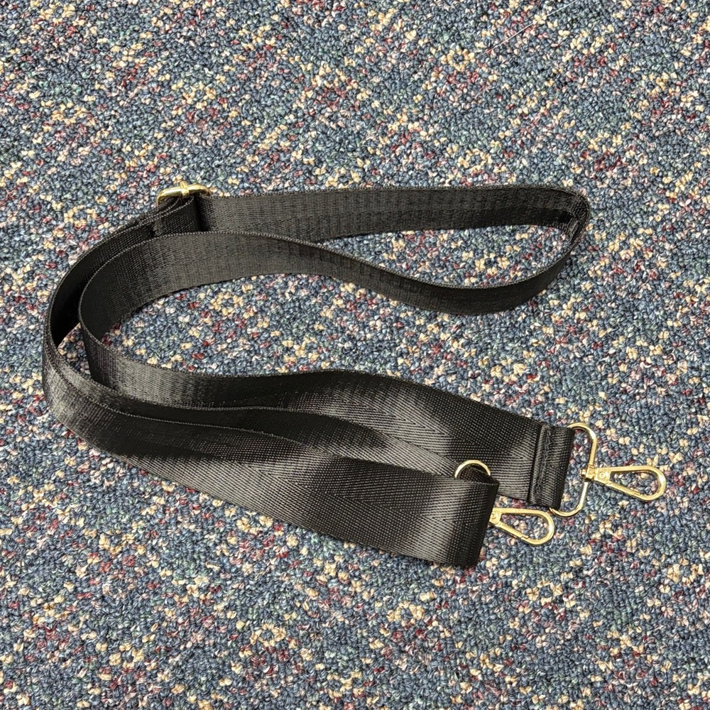 New Black Adjustable Strap with Gold Hardware